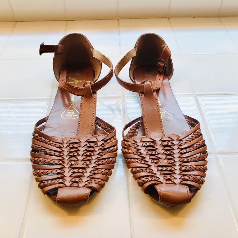 Tan Basketweave Sandals
